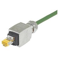 HARTING 09481717165030 Cat 6 Han PushPull RJ45 Cat6 Cable Assembly, Metal, double ended PP RJ45, cable type B 8wire, PVC green, 3.0m