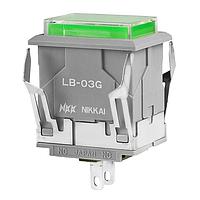 NKK Switches LB03GW01-5F24-JF Panel Mount Indicators / Switch Indicators RECT GRAY BODY 24V GRN LED CLR/GRN CAP