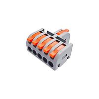 Amphenol Anytek EQT51210000G Fixed Terminal Blocks One Set , 1 in- 5 out , Bady/Gray+Lever/Orange 1?,1?5?,