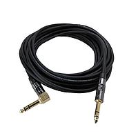 Io Audio Technologies IO-BP176005-T3MCH-R Audio Patch Cord Balanced Patch Cable, 1/4"TRS to 1/4"TRS RA, Chrome/Gold Connector, Stereo, 5'