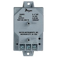 Dwyer 668-15 Cost-Effective HVAC Differential Pressure Transmitter, ± 1% Accuracy, Compact (Differential, 5 inH₂O, Barbed Fitting, 3/16 in)