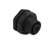 Wurth Elektronik 643220100604 Receptacles WRCIRC M12  Screw  Coding A  Panel PCB  Plastic Straight with Panel Nut PG9  Female connector, polarity 4