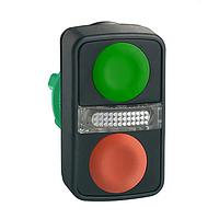 SCHNEIDER ZB5AW7A3740 Flush PLASTIC ILLUM FLUSH 2 BTTN PILOT GRN/RED