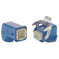 HARTING 10360040006 Headers & Wire Housings Han-Kit-Ex4A Quicklock - Han Ex 4A, 4pins+GND, angled hood, angled housing  (IECEx Intrinsically Safe - IEC EN 60079)