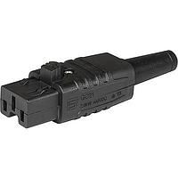Schurter 3-142-747 Plugs GC21 Connector Rewireable 2.6kW 400V DC Black, Bio-based plastics