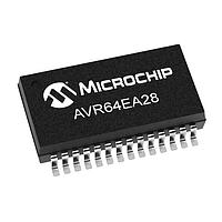 Microchip Technology AVR64EA28T-E/SO Microcontrollers 64KB, RWW, 6KB RAM, 28p SOIC, 125C, 20MHz, CFD, 12b ADC, PGA, 2xComp, DAC, 3xUART, SPI, TWI, Tape&Reel