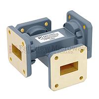 Fairview FMWCP1051 20 dB WR-75 Waveguide Crossguide Coupler With Square Cover Flange from 10 GHz to 15 GHz