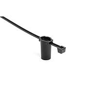 HellermannTyton 156-01296 Cable Tie Mounts 2-Piece Cable Tie/Oval Stud Mount, 8.0" Long, 50lb Tensile, With Thumb Bar, PA66HIRHS, Black,