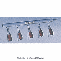 SciLab SL.Man2011 Vacu. Manifold.Single, 1-Way PTFE Valve, 3xPlaces