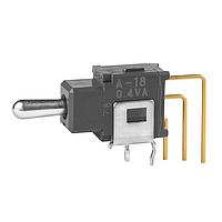 NKK Switches A18JV Process Sealed Subminiature Toggles (ON)OFF(ON) .248 BAT VERTICAL PC .4VA