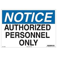 HellermannTyton 597-00080 Labels Notice Sign, 7" x 10", Authorized Personnel Only, Vinyl, Blue, 25/pkg