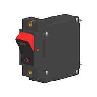 Carling Technologies AC1-B0-34-615-1G1-C Hydraulic-Magnetic 1-pole, Two Color Curved Visi-Rocker, 15 amp circuit breaker, Push-On 0.250 Tab (Q.C.) terminals, UL 1077 Recognized CSA Accepted