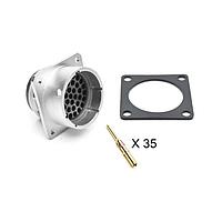 Amphenol SINE Systems RT002235PNH-K Connector Kits Receptacle Kit, Square Flange, 35 Position, Male, Shell Size 22, with Machined Gold Contacts, Size 16 (18-16AWG), Gasket