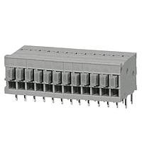 Same Sky (formerly CUI Devices) TBL009-254-12GY-2GY Fixed Terminal Blocks Terminal block, screwless, 2.54, Horizontal, 12, Gray w Gray Button