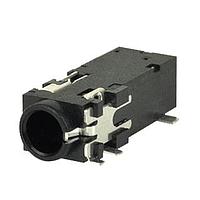 Same Sky (formerly CUI Devices) SJ-43516-SMT-TR-BE Phone Connectors audio jack, 3.5 mm, rt, 4 conductor, SMT, 2 switches, blue, T&R package