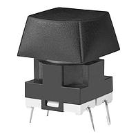 NKK Switches JB15HAP-1A Tactile Switches OFF-(ON) HI OPR FRCE EXT ACT SCLP BLK CA