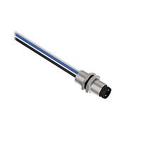 Banner Engineering BR-M8M4R8-0.5 Sensor Cables / Actuator Cables Receptacle 4-pin Male; 4x24 PVC 0.5 m Length; Rear Mount w/ M8 Locknut