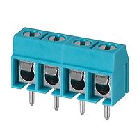 Same Sky (formerly CUI Devices) TB002-500-04BE Fixed Terminal Blocks Terminal block, screw type, 5.00 , horizontal, 4 poles, CUI Blue, slotted screw, PCB mount