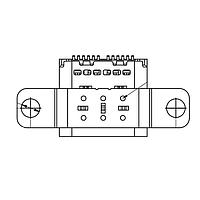 Adam Tech USB-C32-S-RA-WF-BK-CS43-TR Receptacles USB C 3.1 Receptacle, R/A SMT, 24P, CH 1.93mm, Mounting Flange