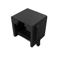 GCT (Global Connector Technology) MJ3225-88-0 Connectors RJ45 8P8C Mod jack Black R/A TH Top tab Tray