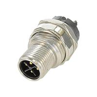 HARTING 21033091430 Connectors M12 S-code 3+PE pin male shielded straight pcb mount THR rear mount