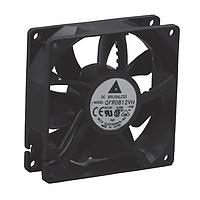 Delta Electronics, Inc. QFR0812SH-CX13 Tubeaxial Fan, 80x25mm, 12VDC, 54.57CFM, 3.96W, Ball, 4Leads, Lock Rotor Sensor, Tach/PWM