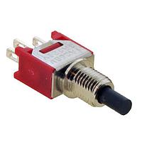 E-Switch 800CSP1B5M1QE Standard Switches Pushbutton, SPDT , On-(On), Panel Mount, Rear, Black