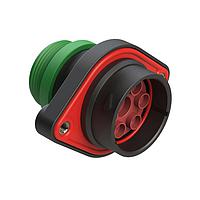 Amphenol SINE Systems AHDP02-24-07PN-STA Connectors 7 Position Panel Mount Receptacle, Pin, Shell Size 24, Normal Diameter Seal (Green), Small Thread Adapter