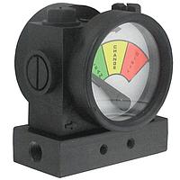 Dwyer PFG2-02 Inline Filter Differential Pressure Gauge - 1/8" NPT, Clean/Dirty Zones (Differential, 5 psi, NPT Female, 1/8 in)