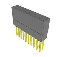 Samtec ESQ-110-24-G-D-LL Sockets Elevated Socket Strip, 0.100" Pitch