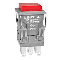 NKK Switches LB26SGW01 Pushbutton Switches DPDT ON-ON GRAY SQUARE BODY ONLY
