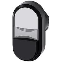 SIEMENS A6X30136637 Flat/Raised Button TWIN PUSHBUTTON. WHITE. BLACK