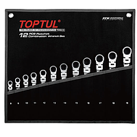 TOPTUL GPAQ1204 Pro-Series Flexible Ratchet Combination Wrench Set (12 pcs)