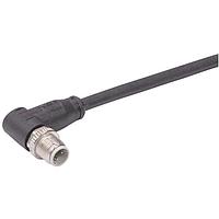 HARTING 09488000011005 Sensor Cables / Actuator Cables M12 D-code Overmolded Cable Assembly, single ended, angled male, EtherRail Flex (4xAWG22/7), black, 0.5m