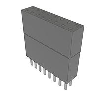 Samtec ESW-108-44-T-D Stackthrough .100" Elevated Socket Strip