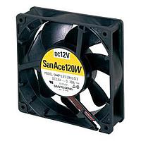 Sanyo Denki 9WP1212H1D011 Axial DC Axial Fan, 120x120x38mm, 12VDC, Splash Proof, Ribless, Locked Rotor Sensor