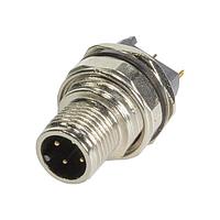 HARTING 21033211430 Headers & Wire Housings M12 A-code 4pin male straight pcb mount, shielded version + rear mount housing