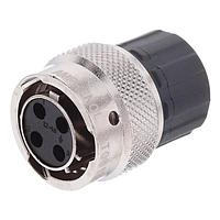 Amphenol SINE Systems RT06124SNHEC03R Connectors Plug, 4 Position, Female, Shell Size 12, Silicone Seal, with End Cap and Reduced Diameter Individual Wire Sealing, Range 14 - 24AWG