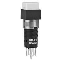 NKK Switches HB15SKW01-B Pushbutton Switches SPDT ON-(ON) SQUARE WHITE CAP .1A