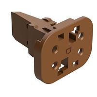 Amphenol SINE Systems AW4S-D Accessories 4 Position Plug Wedgelock, Keyed D, Brown