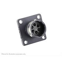 Eaton Souriau-Sunbank UTGX0106PW Receptacles Square flange receptacle, without backshell, for 6 male contacts,  IP68/69K, keying W