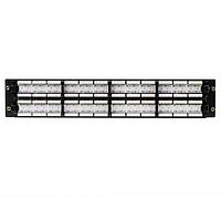 HellermannTyton PP110C648RS Patch Panels Category 6 48 Port Patch Panel With Rack-Snaps, 2U, Black, 1/box