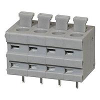 Same Sky (formerly CUI Devices) TBL009V-500-04GY-2GY Fixed Terminal Blocks Terminal block, screwless, 5.00, Vertical, 4, Gray w Gray Button