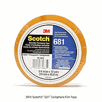 3M 3M.08.681 Tape, 681, Cellophane Film, 25mm×65.6M, Thick 0.058mm, Clear