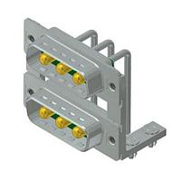 Amphenol CONEC 13-001623 Dual Port D-Sub Connectors 3W3 DUAL PORT REV.MALE/MALE 20A M.BRKT, 4-40 INS/CLIP