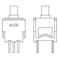 P&B APA2RGPC04 Pushbutton Switches DPDT 0.120" BLK T/H PB SWITCH