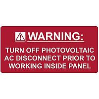 HellermannTyton 596-00235 Solar Label WARNING TURN OFF PV 50/RL