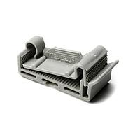 HellermannTyton FC1.2AH4 Cable Mounts Flat Ribbon Cable Clamp, Adhesive, 1.2'' Max Cable Width, 0.156" Hole Dia, PA66, Gray, 500/pkg