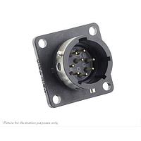 Eaton Souriau-Sunbank UTGX012D8PW Receptacles Square flange receptacle, without backshell, with 8 male PCB contacts, IP68/69K in unmated conditions, keying W