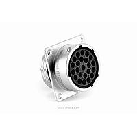 Amphenol SINE Systems RT001823SNH03 Connectors Receptacle, Square Flange, 23 Position, Female, Shell Size 18, with Silicone Seal